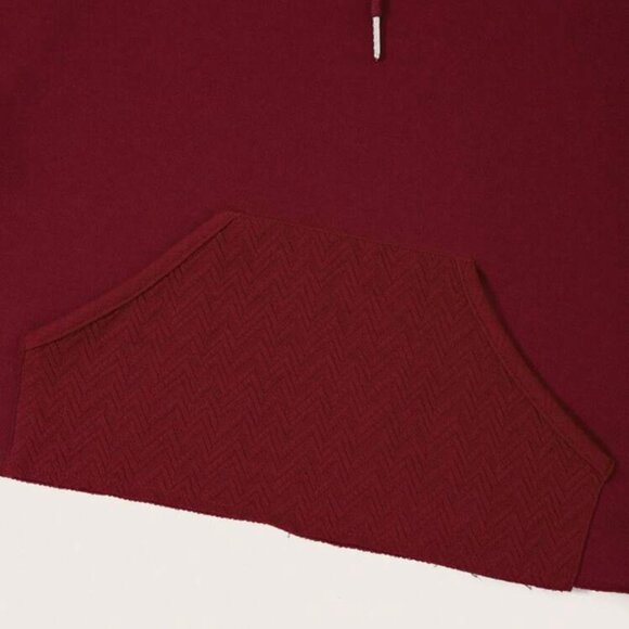 NWOT MAROON DARK RED HOODIE | KANGAROO POCKET DROP SHOULDER DRAWSTRING | BURGUND - Picture 6 of 8